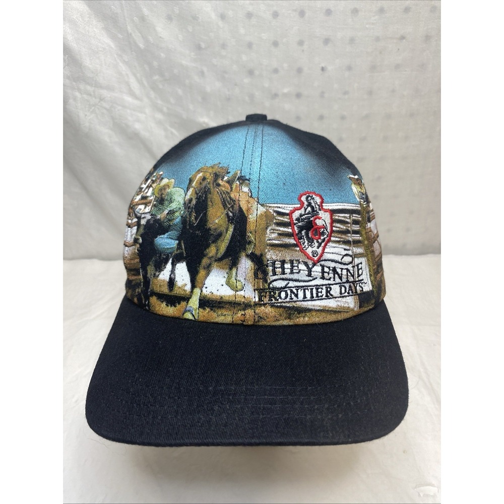 Cheyenne Frontier Days Trucker Hat Cap Graphic Print Roping Rodeo Hook/Loop